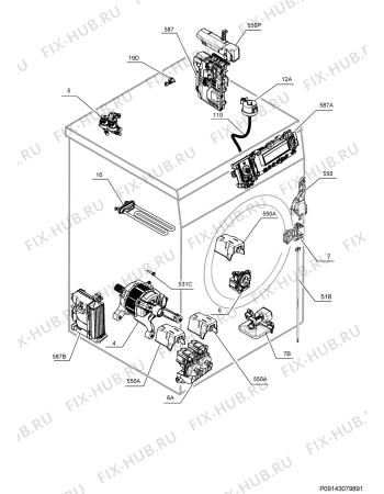 Взрыв-схема стиральной машины Aeg L89495FLC - Схема узла Electrical equipment 268